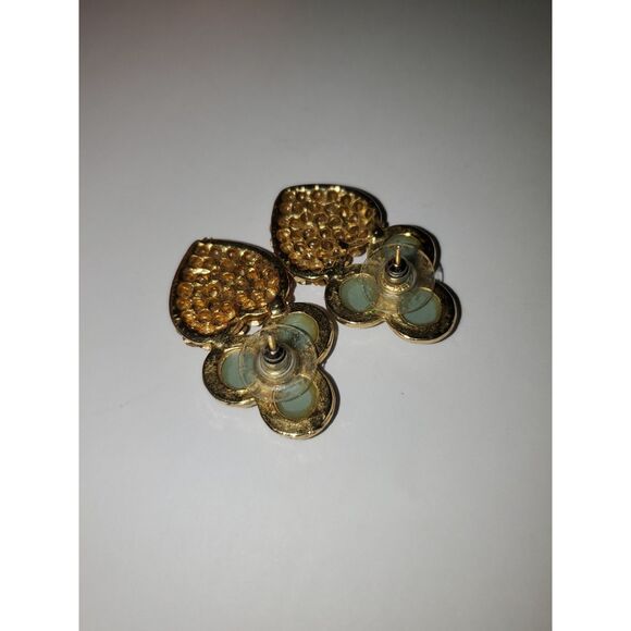 A Vintage Pair of Costume Jewelry Earrings Stud Back Pierced Mid Century Sparkly - Picture 7 of 11